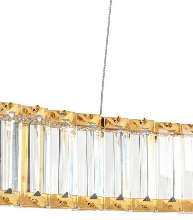 Lustra suspendata LED design ambiental Ring auriu 100cm