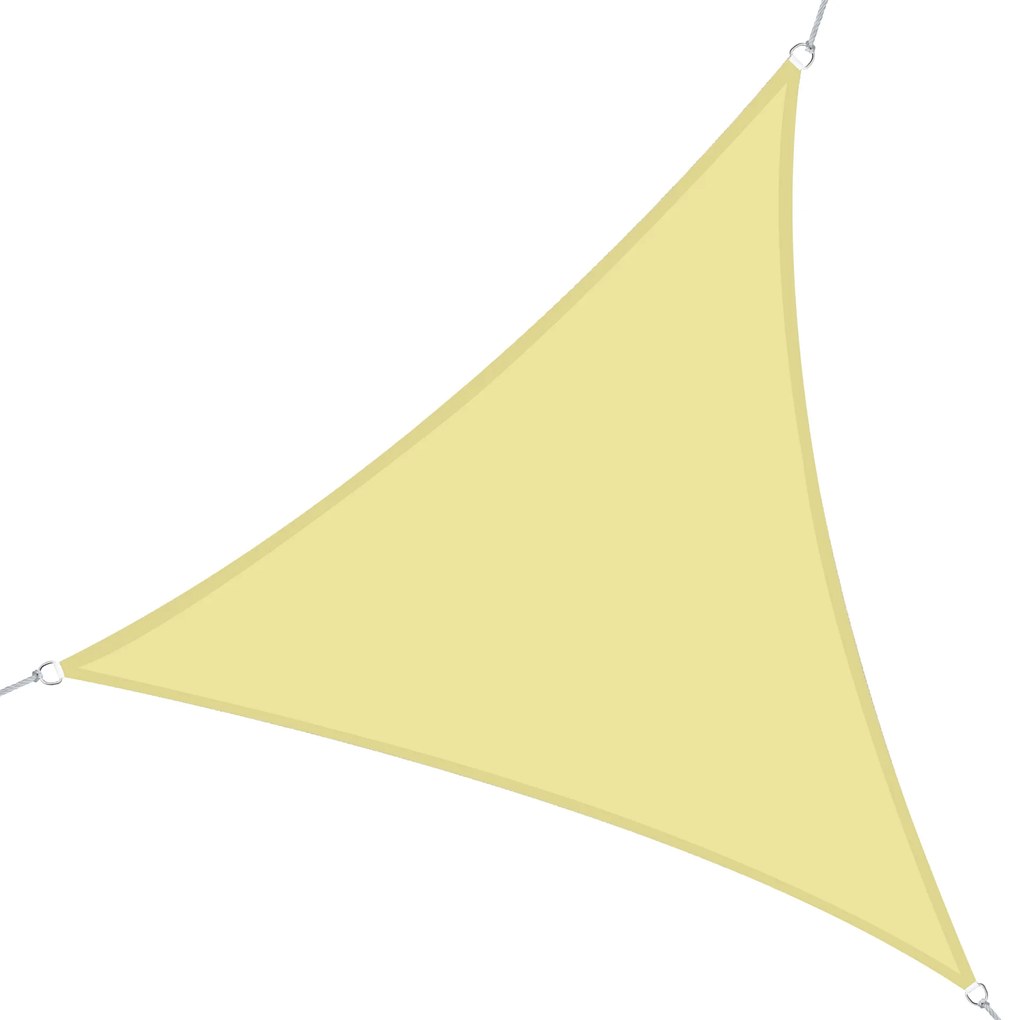 Outsunny Voal de Umbrire Triangular de Mari Dimensiuni 3 x 3 x 3 m, Poliester de Înaltă Densitate, Rezistent la UV, Culoare Nisip | Aosom Romania