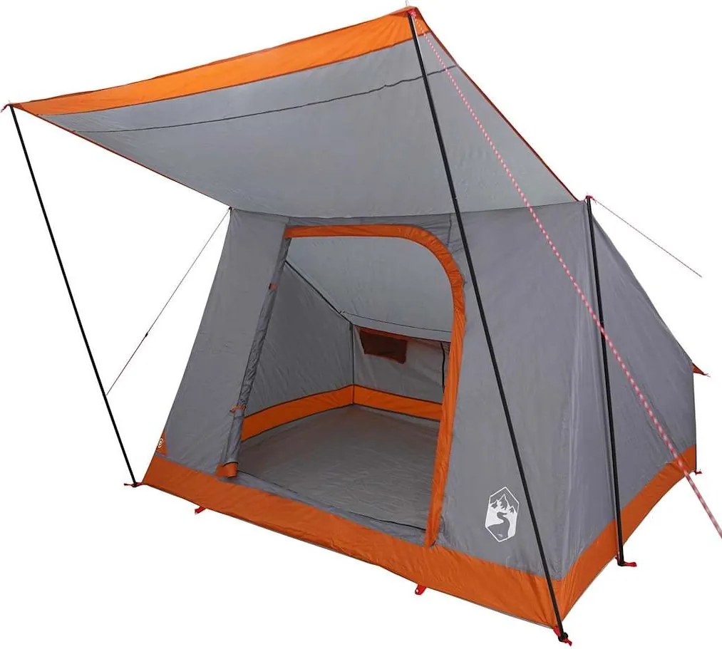 vidaXL Cort de Camping Gri și Portocalie 282 x 225 x 154 cm tafta