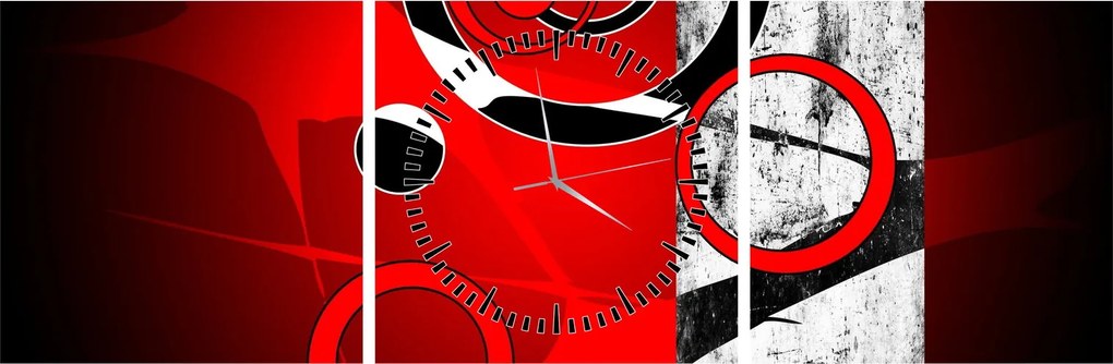Tablou cu abstracție (cu ceas) (90x30 cm)