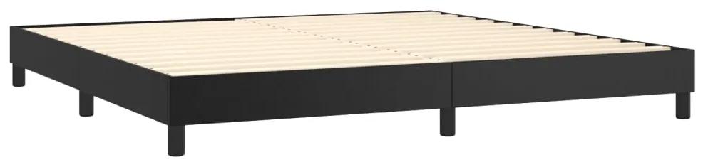 Pat box spring cu saltea, negru, 200x200 cm, piele ecologica