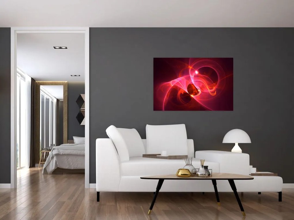 Tabloul modern cu abstacție roz (90x60 cm)
