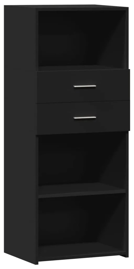 846174 vidaXL Dulap înalt, negru, 50x42,5x124 cm, lemn prelucrat