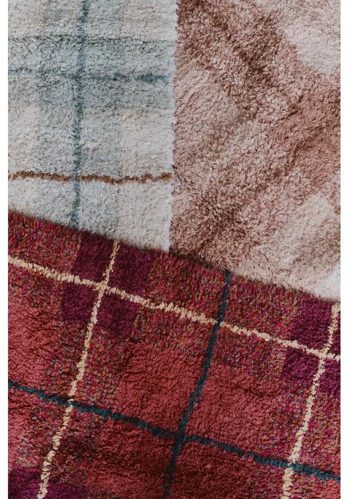 Covor roz deschis lavabil, țesut manual din bumbac 90x120 cm Tartan Rose – Lorena Canals