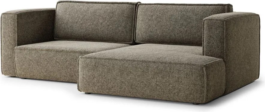 Colțar maro extensibil/cu spațiu de depozitare cu tapițerie din chenille (cu colț pe partea dreaptă/cu șezlong) Velto – Maison de Rêve