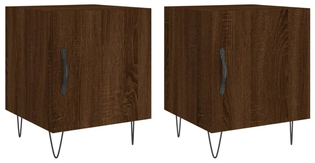 vidaXL Noptiere, 2 buc., stejar maro, 40x40x50 cm, lemn compozit