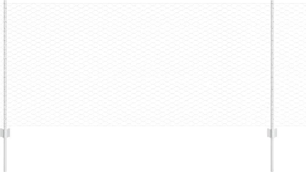 vidaXL Gard cu Stâlp Argintiu 1 x 10 m Oțel