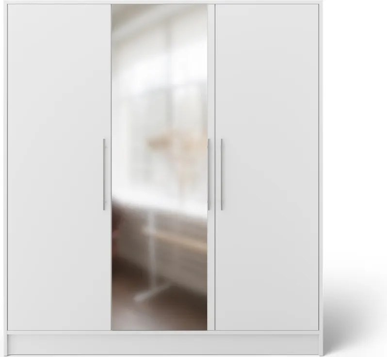 Dulap cu 3 usi si oglinda Alarica 180x60x200 cm – Alb