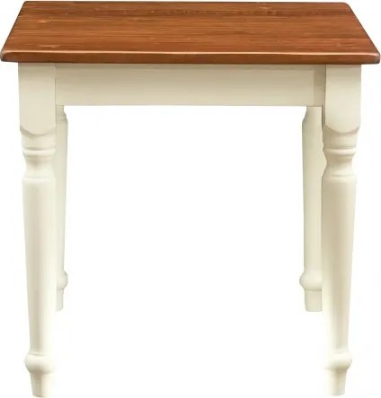 Masa fixa, L80 80 H78 cm, culoare nuc alb antic, Lemn Masiv