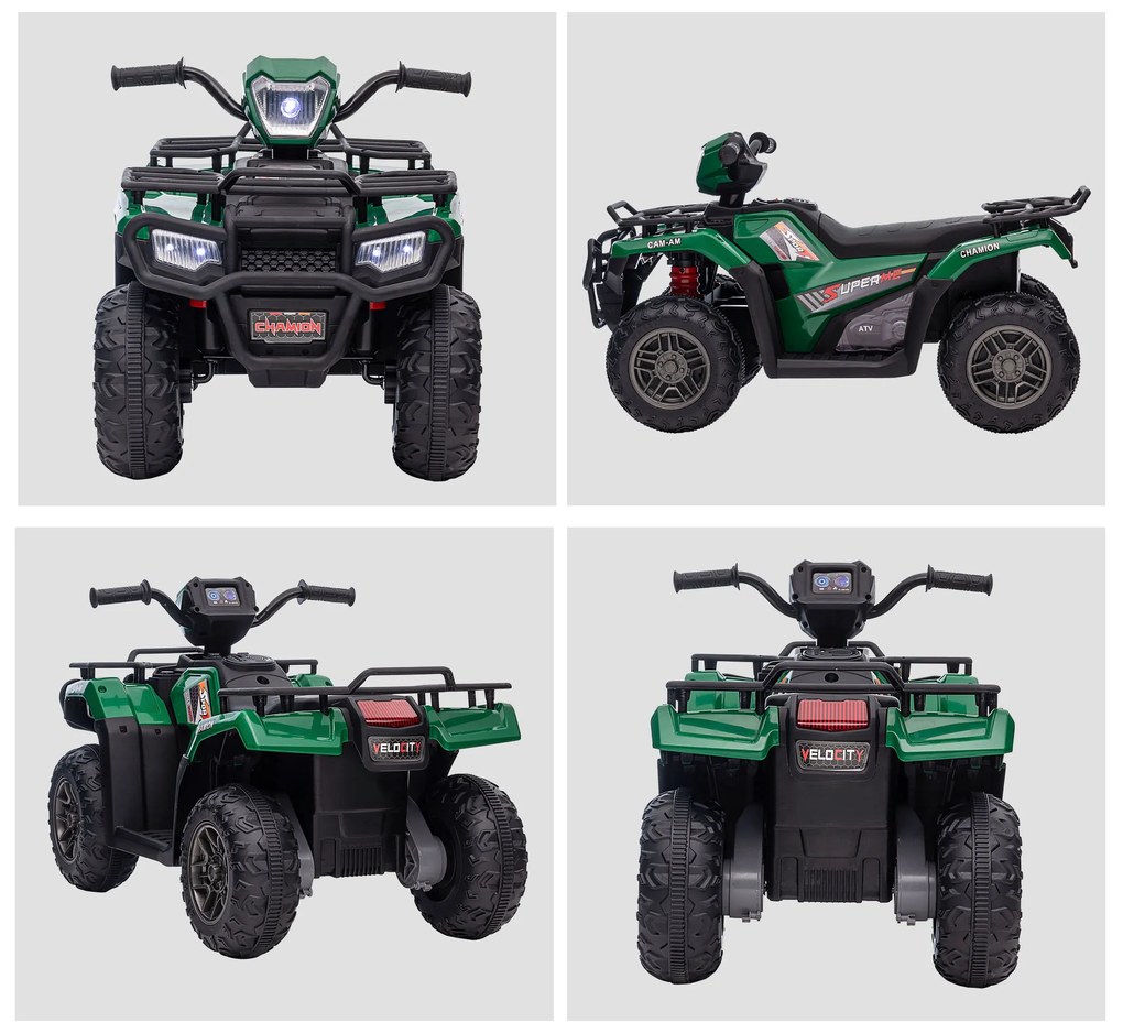 ATV electric copii, Ride-on, functii de mers inainte si inapoi, 12V, cu lumini | Aosom Romania