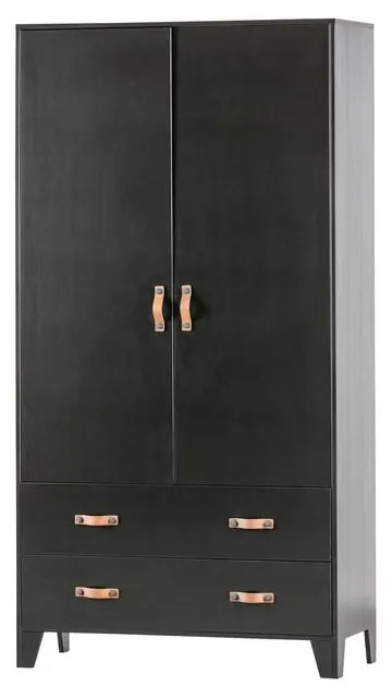 Șifonier din lemn de pin WOOOD Dian, negru