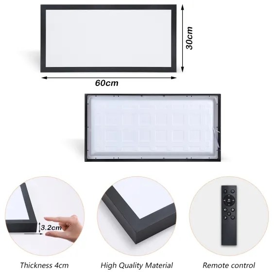 Brilagi - Corp de iluminat LED dimabil FRAME SMART/30W/230V, negru, IP44 + telecomandă