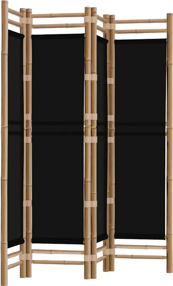 vidaXL Separator de cameră pliabil cu 4 panouri 160 cm bambus și pânză