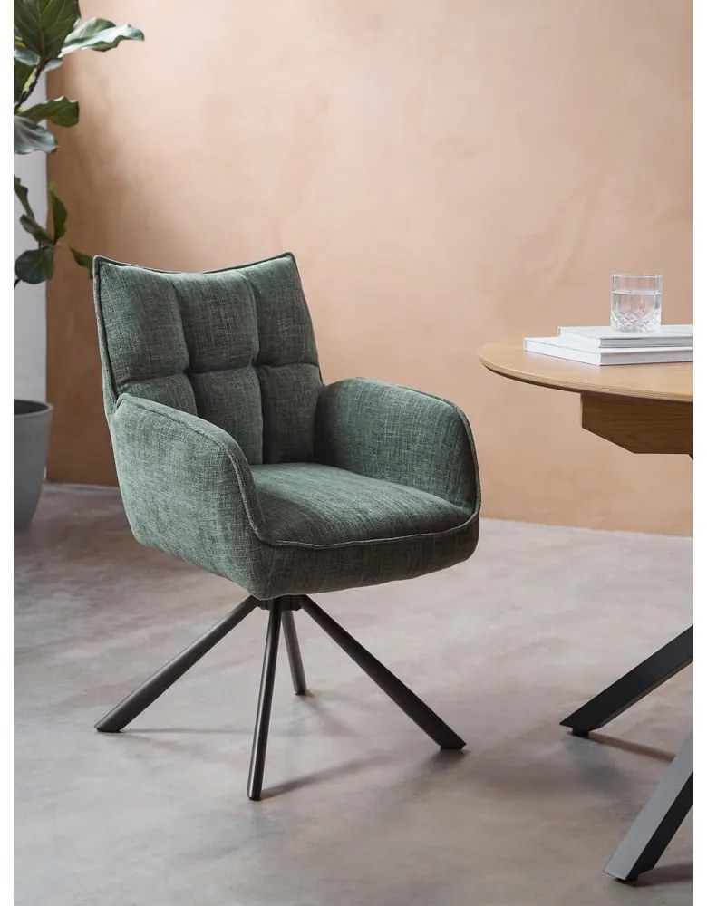 Set de scaune de sufragerie verde 2 buc. tapițat Marilla – Unique Furniture