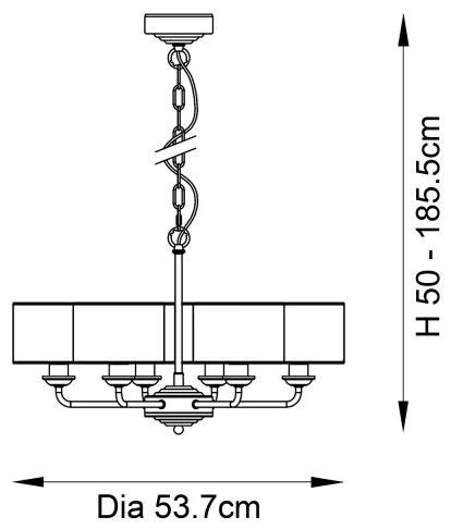 Lustră pe lanț Endon 98936 HIGHCLERE 6xE14/28W/230V alb/alamă