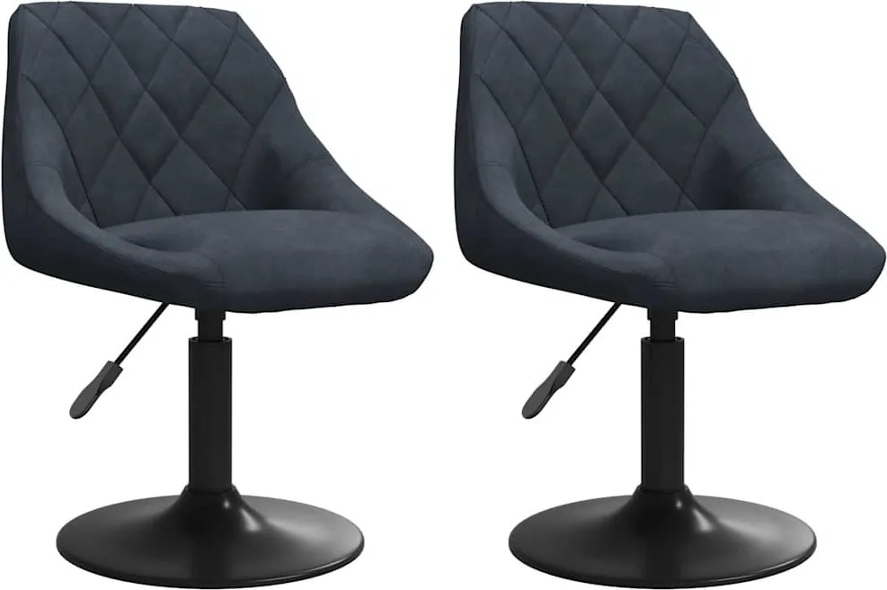 vidaXL Scaune de bucătărie pivotante, 2 buc, gri închis, catifea