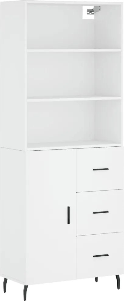 vidaXL Dulap înalt, alb, 69,5x34x180 cm, lemn compozit