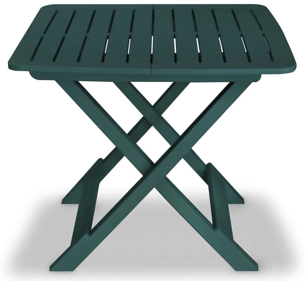 43582 vidaXL Set mobilier bistro pliabil, 3 piese, verde, plastic