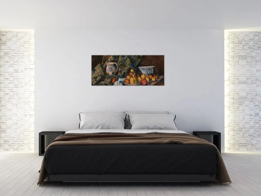 Tablou - Paul Cézanne, Still Life with Apples and Peaches, reproducere (120x50 cm)