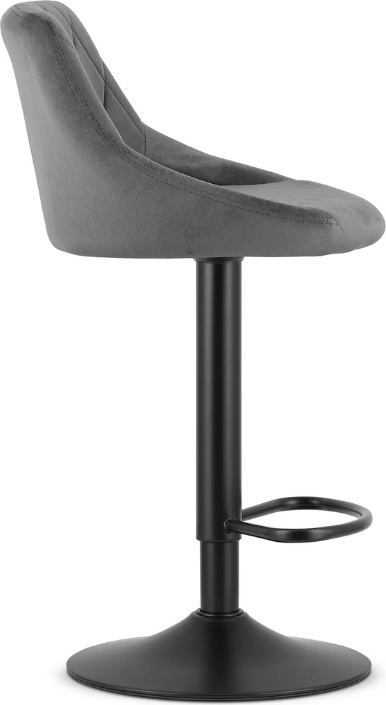 OFERTA Scaun de bar gri VELVET KAST cu picior negru II. calitate