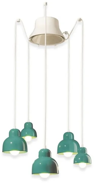 Lustra cu 5 pendule design italian realizat manual din ceramica BERIMBAU