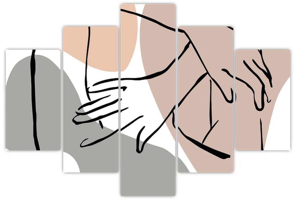 Tablou - Femeie corp linie de artă N⁰2 (150x105 cm)