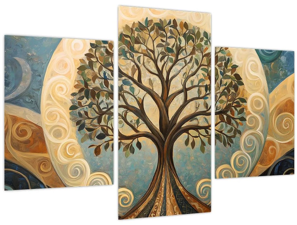 Tablou – Arborele vieții și spirale (90x60 cm)