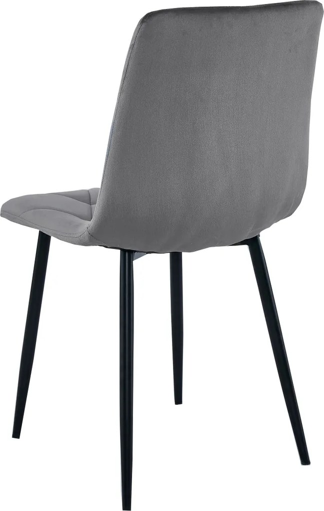 REDUCERE Scaun de dining din catifea gri inchis LIBRA cu picioare negre II. calitate