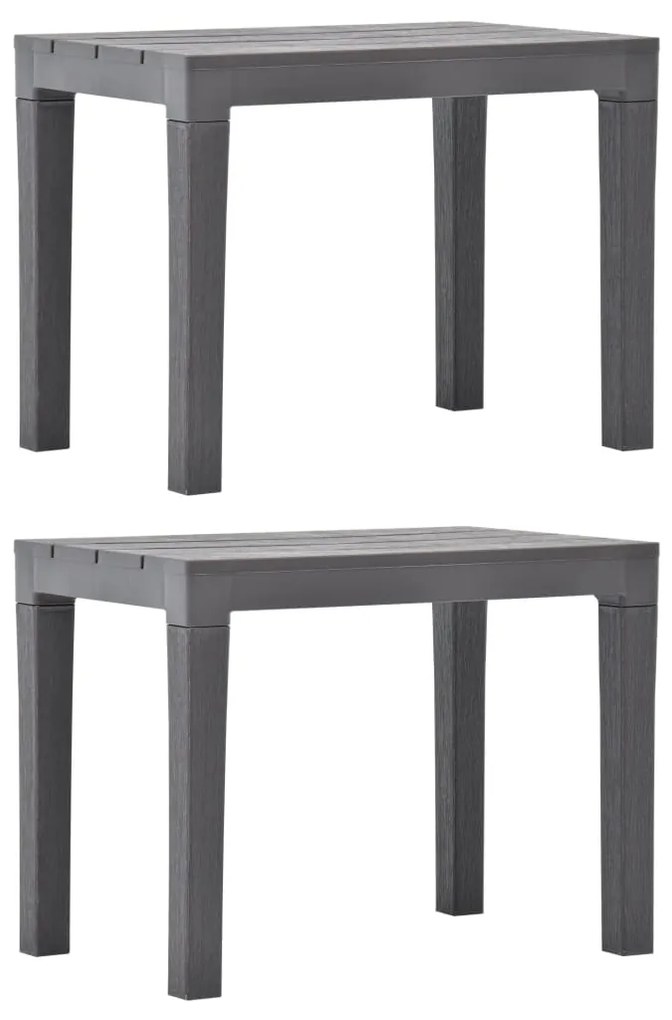 vidaXL Bănci de grădină, 2 buc., cafeniu, plastic