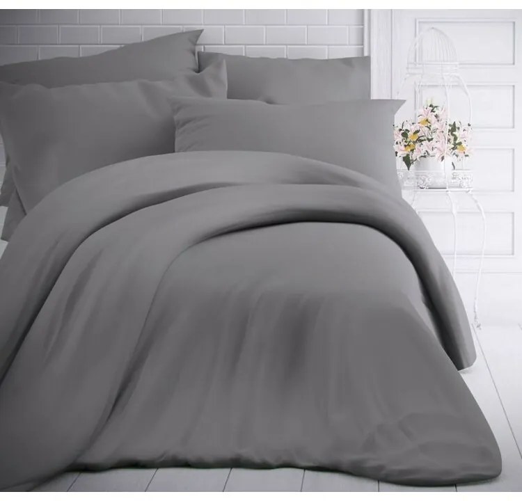 Kvalitex Lenjerie de pat din bumbac, gri deschis, 140 x 200 cm, 70 x 90 cm, 140 x 200 cm, 70 x 90 cm