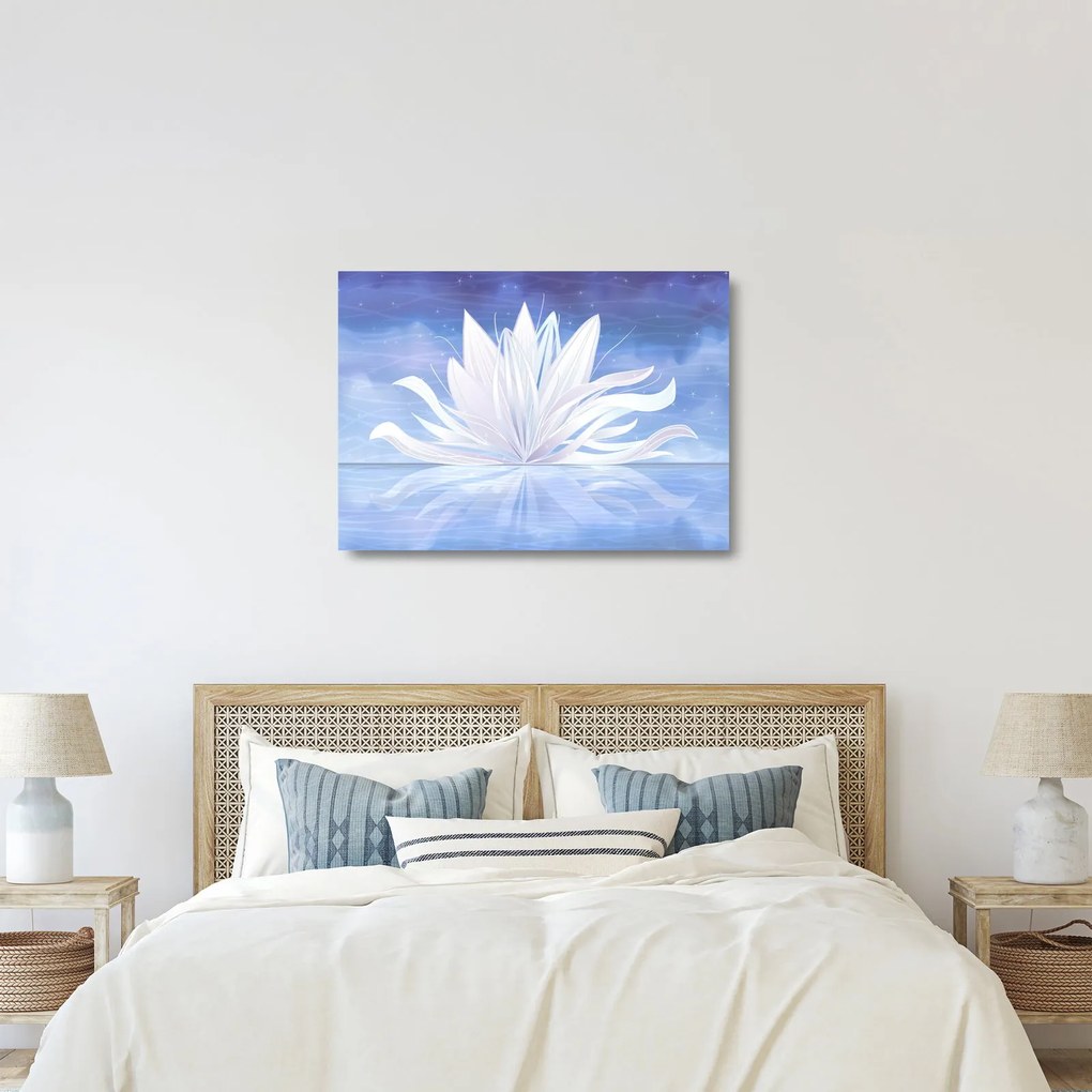 Tablou pe sticlă - Floare de lotus (70x50 cm)