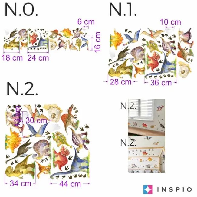 INSPIO Dinozauri - autocolante pentru perete