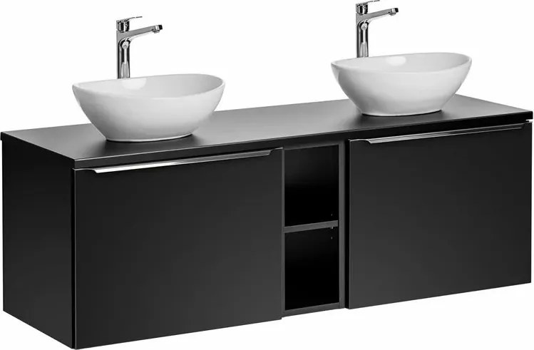 Set dulap baza suspendat 140 cm cu blat, lavoar si dulap suspendat Comad Santa Fe alb lucios