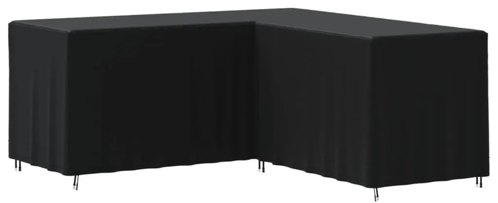 359656 vidaXL Husă de canapea în formă de L, negru, 215x215x80 cm Oxford 420D