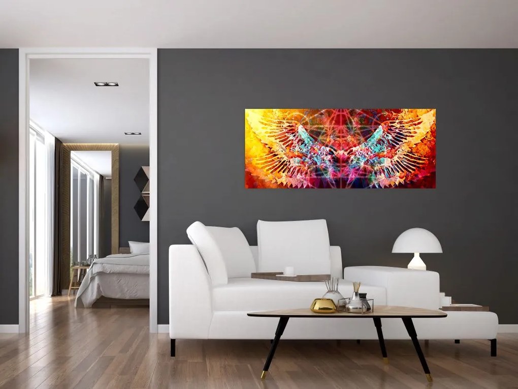 Tablou - Merkaba cu aripi, abstracție (120x50 cm)
