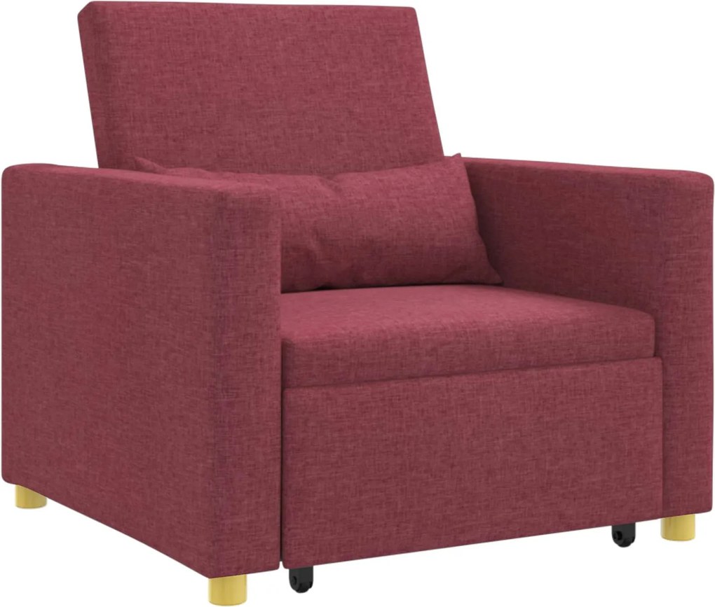vidaXL Canapea extensibilă single bordo 90 x 165 x 87 cm țesătură