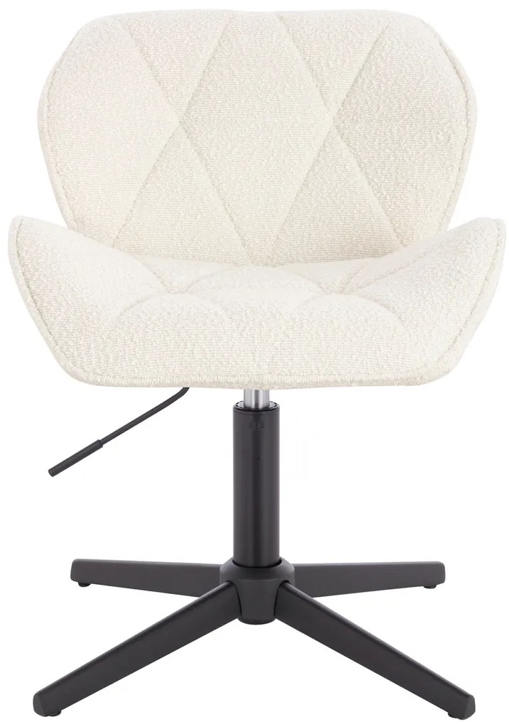 HR111CROSS Scaun Crem Boucle cu Bază Neagră