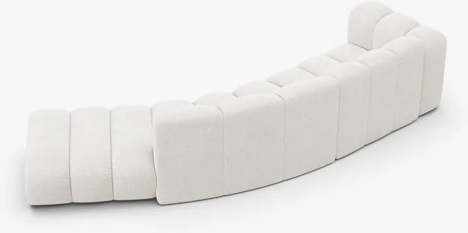 Canapea deschisa rotunjita 5 locuri Lupine boucle Baloo L335 cm