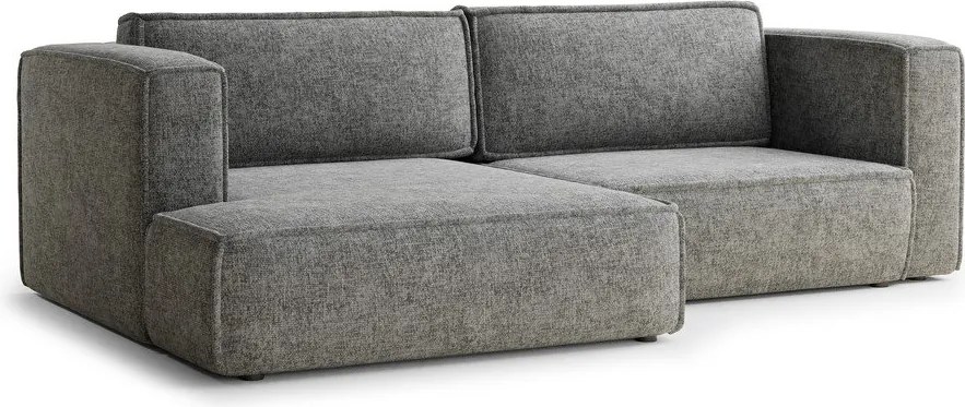 Colțar gri extensibil/cu spațiu de depozitare cu tapițerie din chenille (cu colț pe partea stângă/cu șezlong) Velto – Maison de Rêve