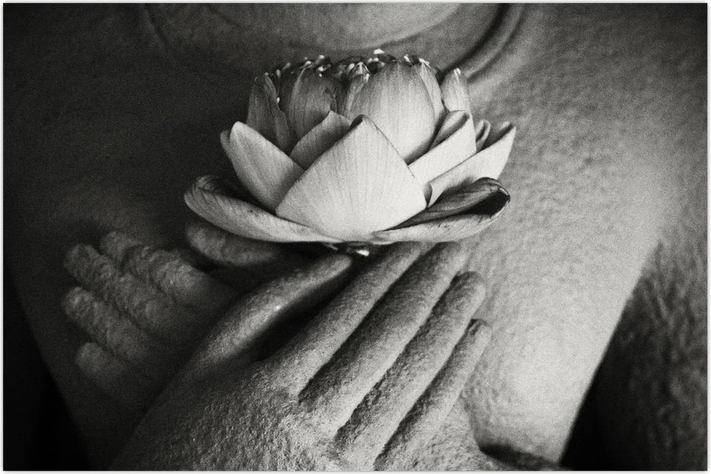 Tablou - Lotus în mâinile lui Buddha (90x60 cm)