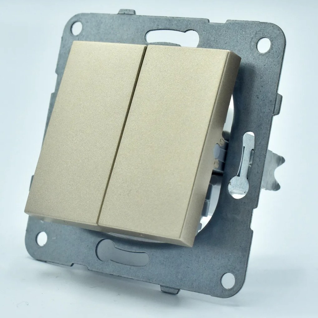 Intrerupator dublu, 10A, IP20, Bronz, Panasonic Arkedia Slim / Karre Plus
