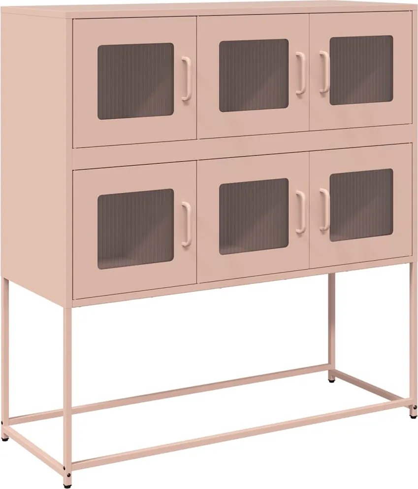 vidaXL Dulap, roz, 100,5x39x107 cm, oțel laminat la rece