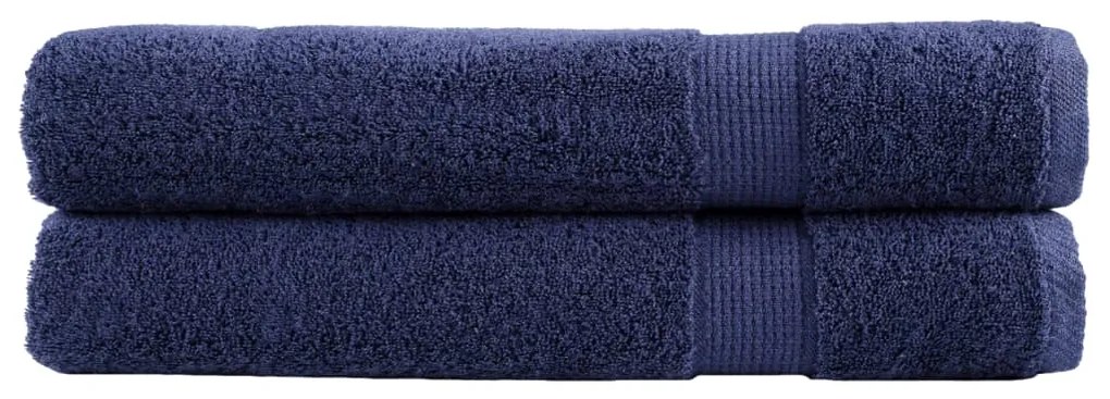 vidaXL Prosoape premium SOLUND 2 buc bleumarin 100x200cm 600gsm