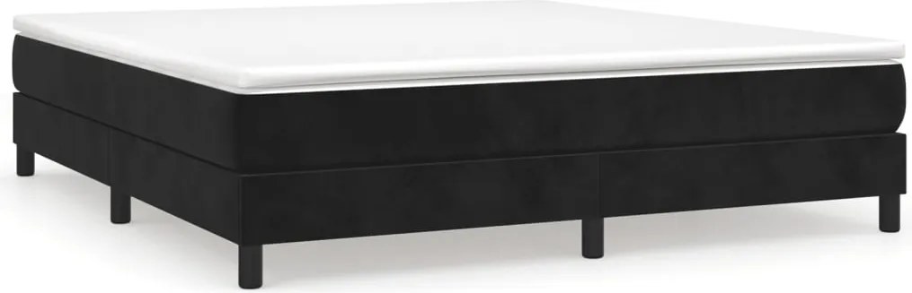 vidaXL Cadru de pat cu arcuri, negru, 160x200 cm, catifea