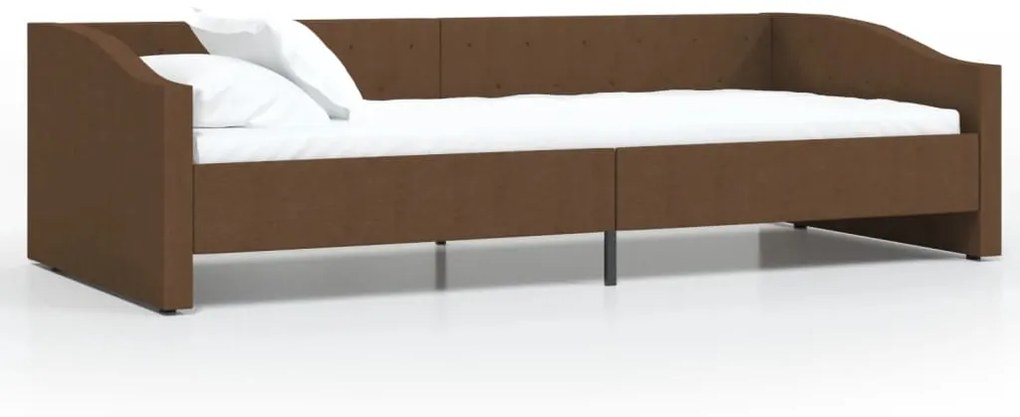 337228 vidaXL Pat de zi, maro, 90x200 cm, textil, USB