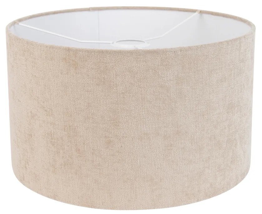 Abajur din material textil maro deschis rotund 35/35/20