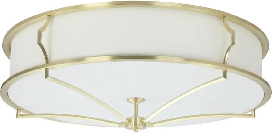 Lustra aplicata din metal auriu satinat si tesatura crem Stesso PL L