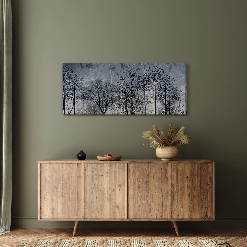 Tablou - Siluetă copac și frunze (120x50 cm)