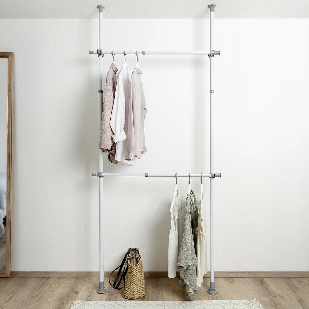 Wenko Bară telescopică verticală Herkules 165–300cm, albă