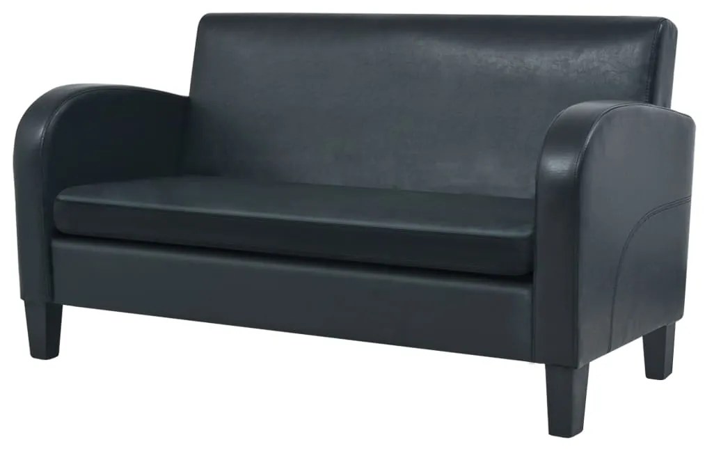 245587 vidaXL Canapea cu 2 locuri Piele artificială Negru